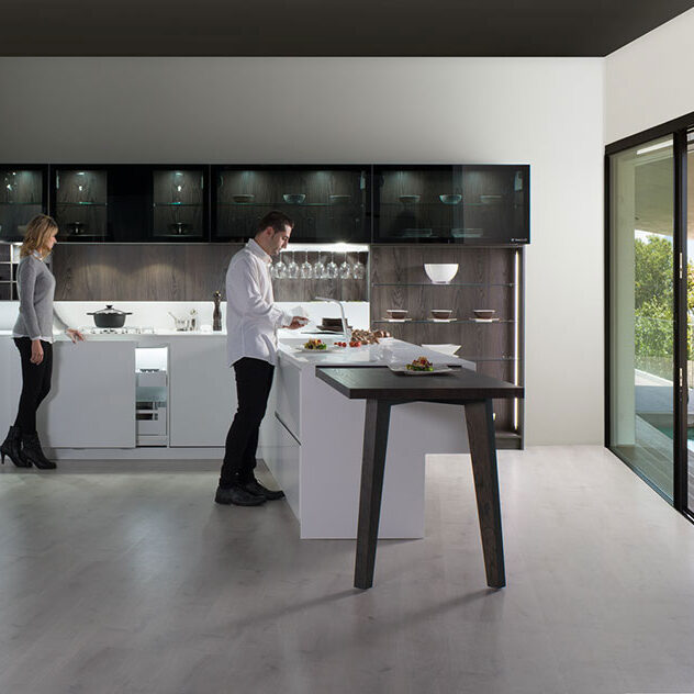 Muebles de cocina con tirador de 45 grados