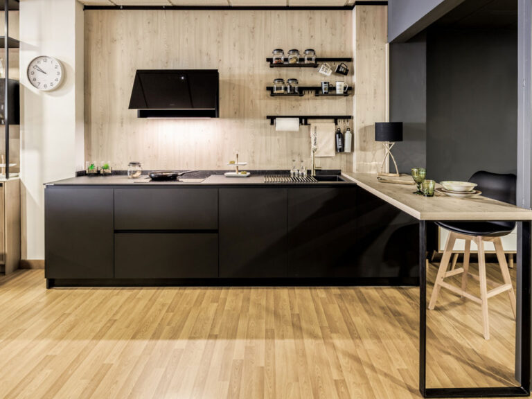 Muebles de cocina con tirador de 45 grados