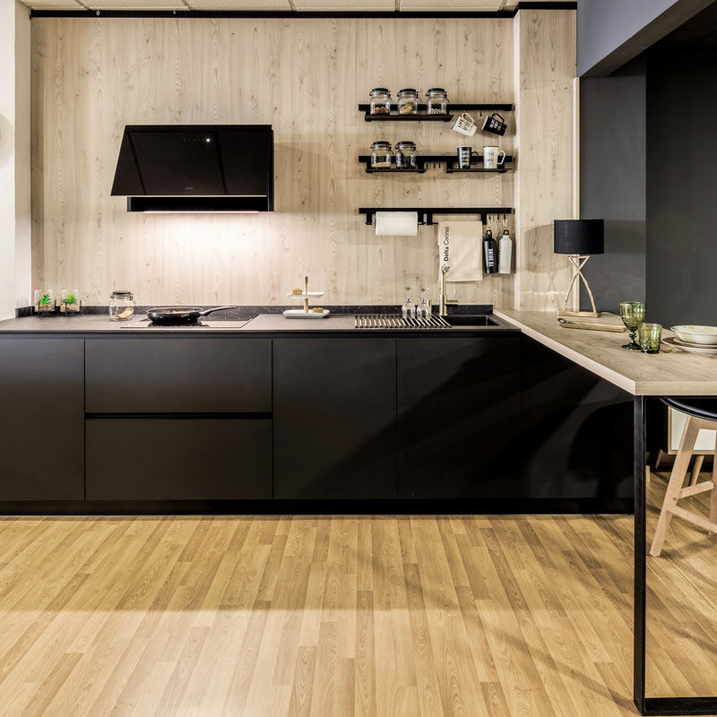 Muebles de cocina con tirador de 45 grados