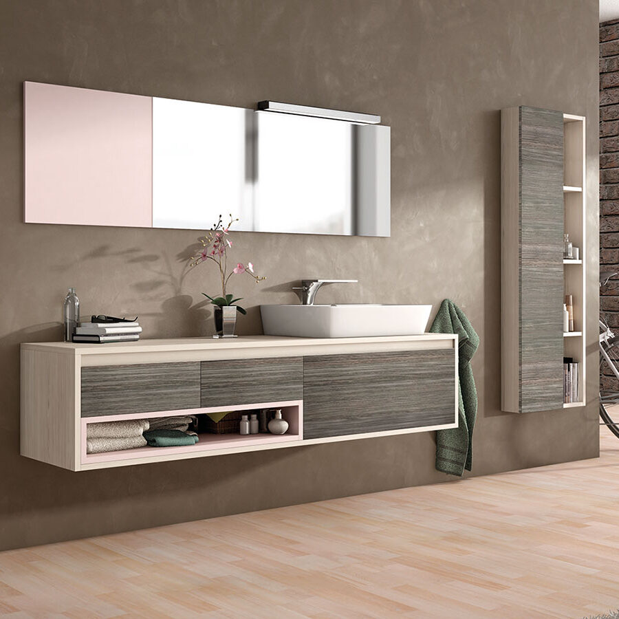 Muebles de baño con tirador de 45 grados