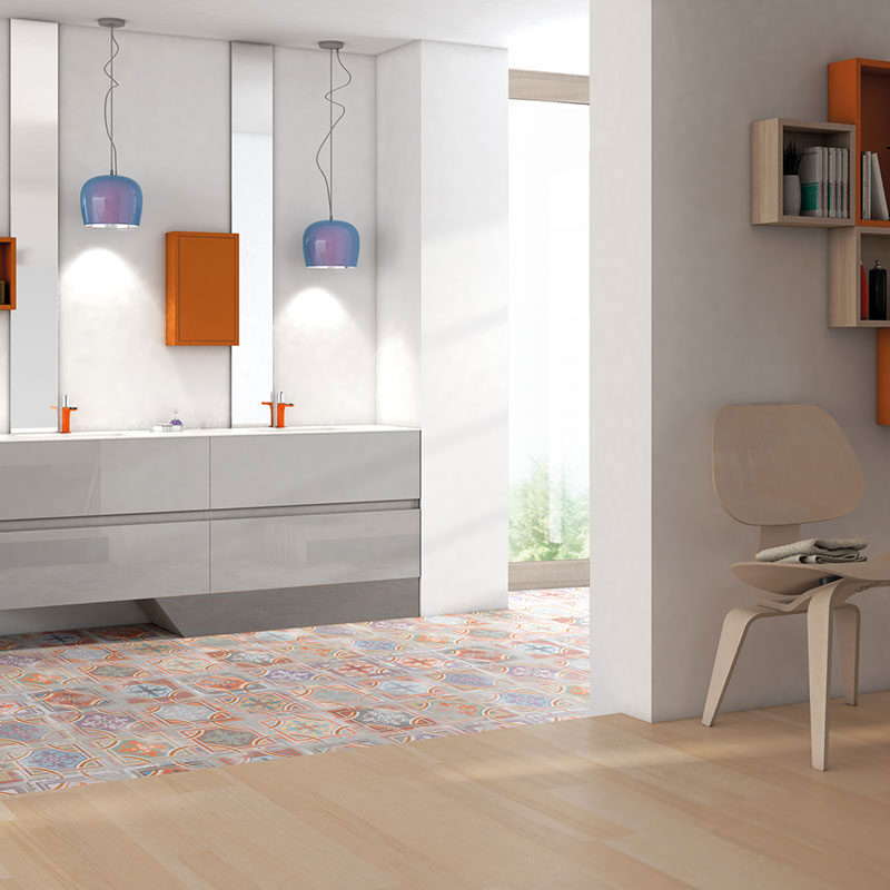 Muebles de baño con puertas rectas, sin tirador