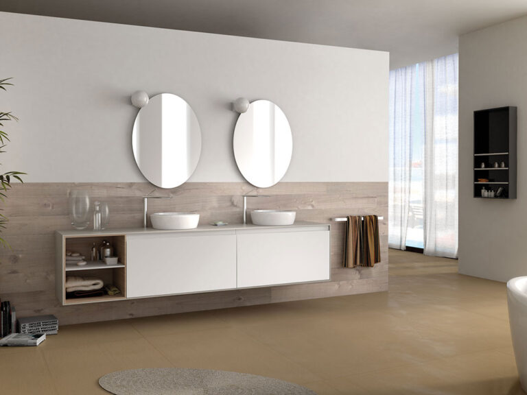 Muebles de baño con tirador lineal Muebles de baño con tirador lineal