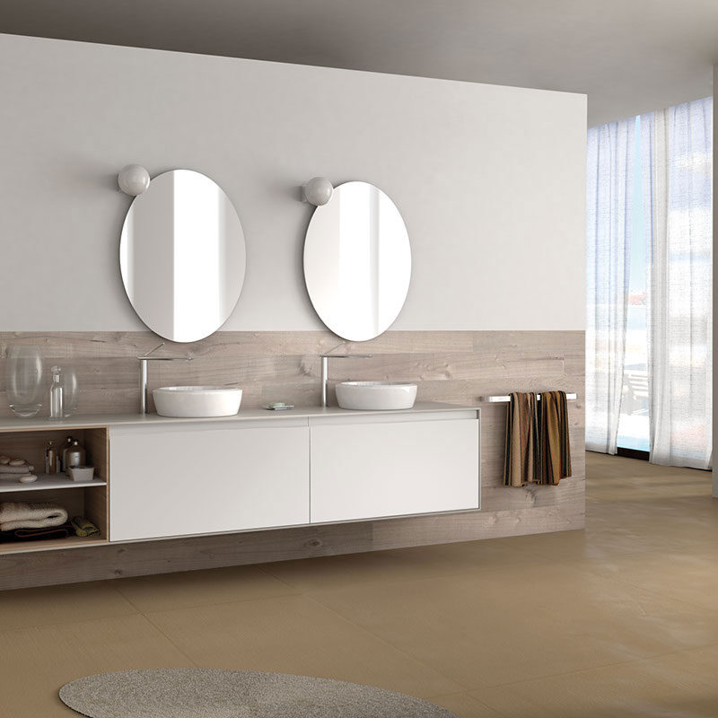 Muebles de baño con tirador lineal